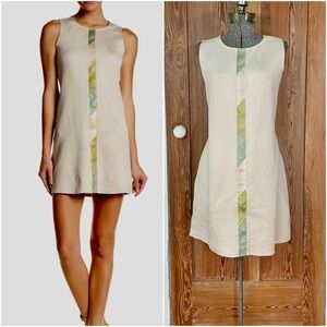 Anthropologie Liberty Garden Faux Suede w/Center Snake Stripe Shift Dress Sz L